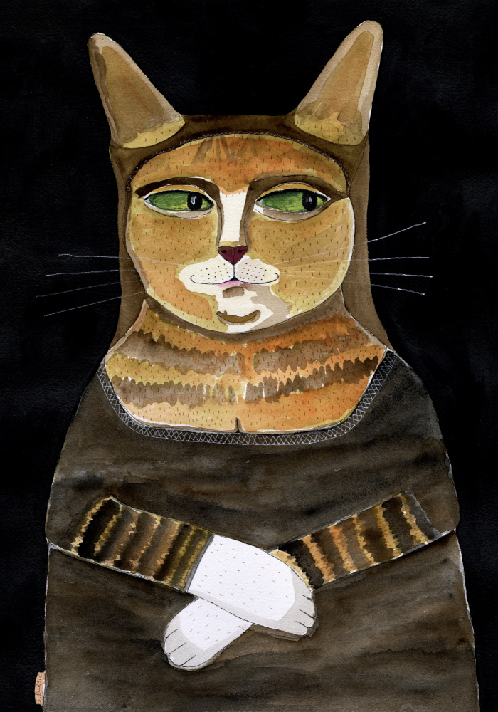 Mona Lisa-Katze,lustiger Katzen-Humor,Ingwer-Orange-Katze from Sharyn Bursic