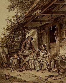 Berner Bauernfamilie vor dem Haus. from Sigmund Freudenberger