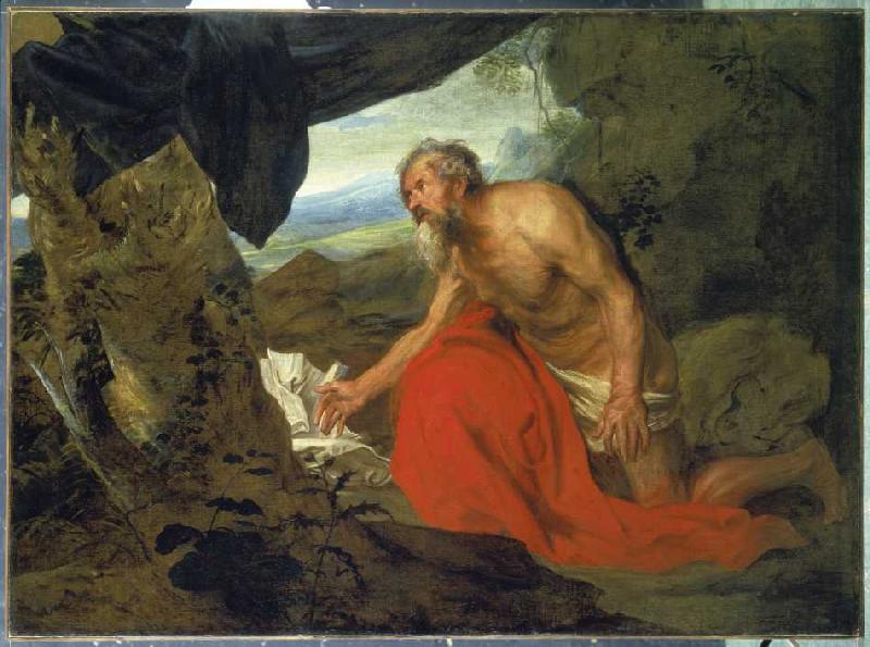 Der büssende Hieronymus. from Sir Anthonis van Dyck