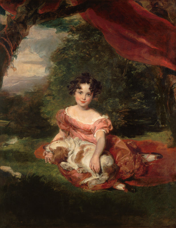 Portrait der Julia Beatrice Peel mit einem Spaniel from Sir Thomas Lawrence