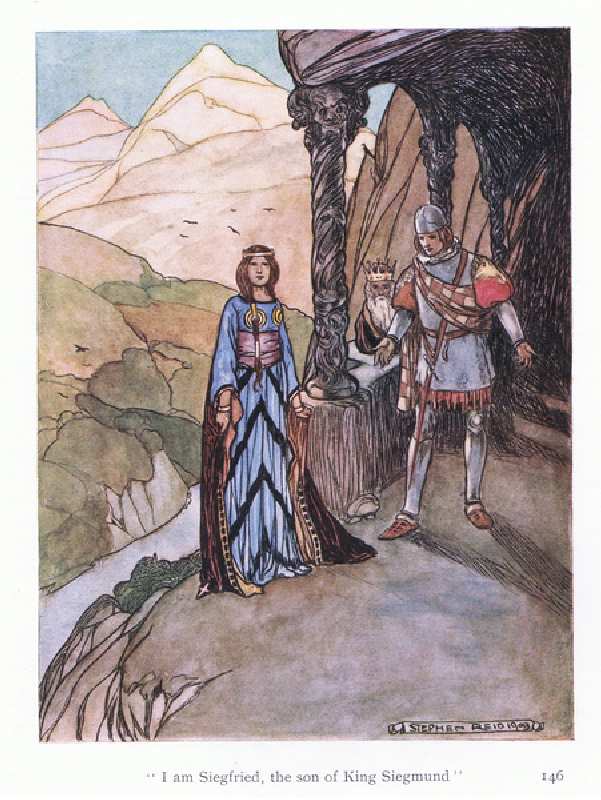 "I am Siegfried, the son of King Siegmund". (colour litho) from Stephen Reid