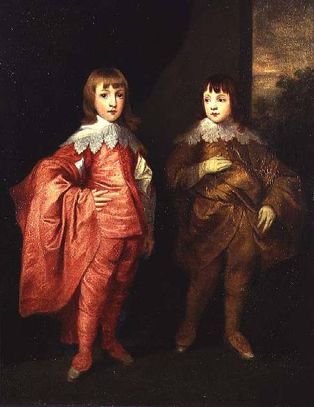 George Villiers, Duke of Buckingham And His Brother, Lord Francis Villiers, 1636, after Van Dyck from Thomas Robson