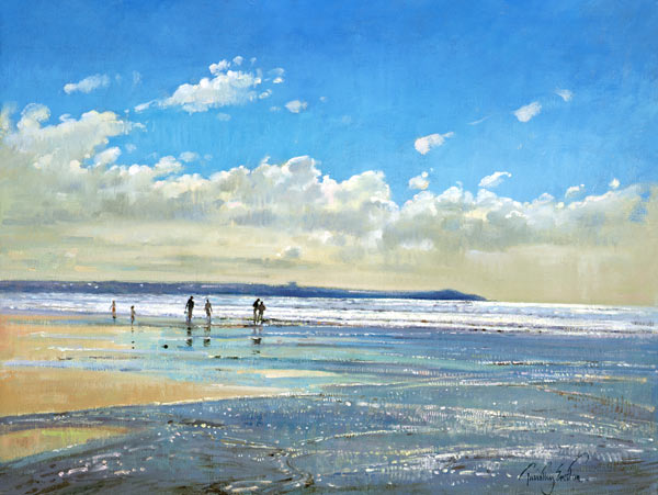 Paddling at the Edge (oil on canvas)  from Timothy  Easton