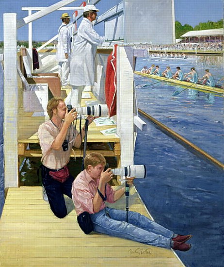 Passing the Scoreboard, Henley (oil on canvas)  from Timothy  Easton