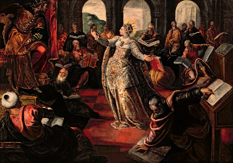 The dispute of Catherine of Alexandria with the philosophers from Tintoretto (eigentl. Jacopo Robusti)