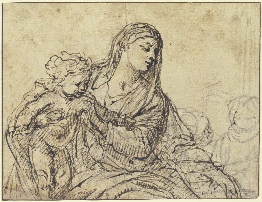 Sitzende Madonna mit Kind, Halbfigur nach rechts from Tizian