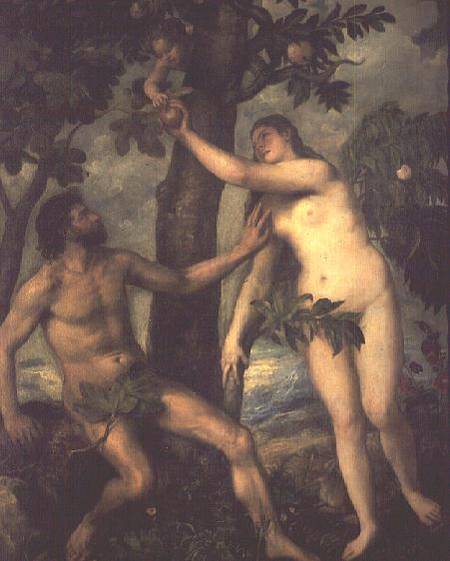 Adam and Eve from Tizian (eigentl. Tiziano Vercellio)