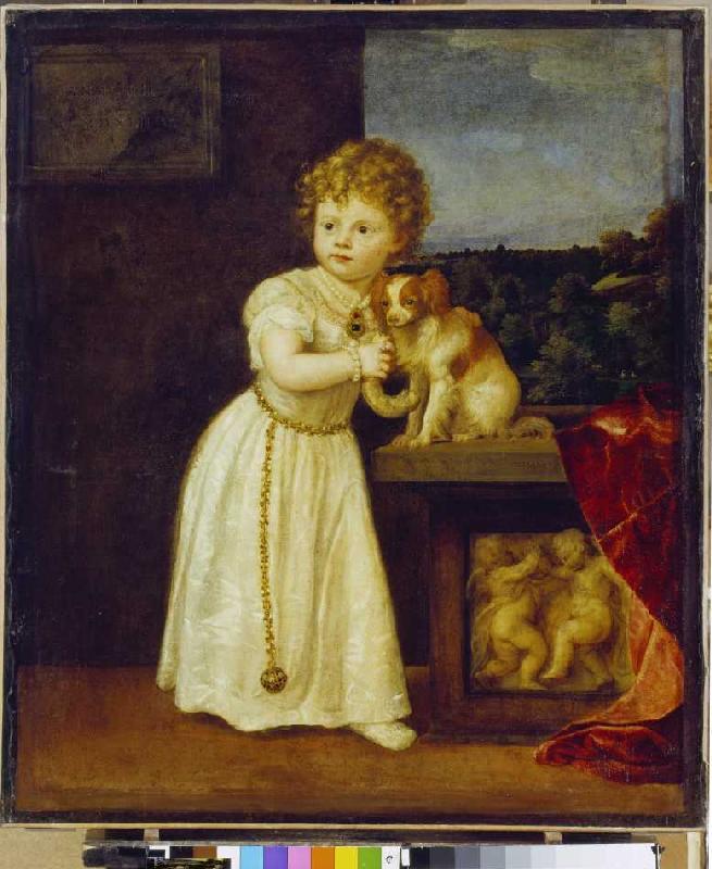 Clarissa Strozzi im Alter von 2 Jahren from Tizian (eigentl. Tiziano Vercellio)