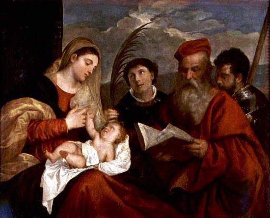 Madonna and Child with SS. Stephen, Jerome and Maurice from Tizian (eigentl. Tiziano Vercellio)
