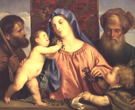 Madonna of the Cherries with Joseph, St. Zacharias and John the Baptist from Tizian (eigentl. Tiziano Vercellio)