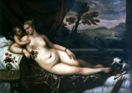 Venus and Cupid from Tizian (eigentl. Tiziano Vercellio)