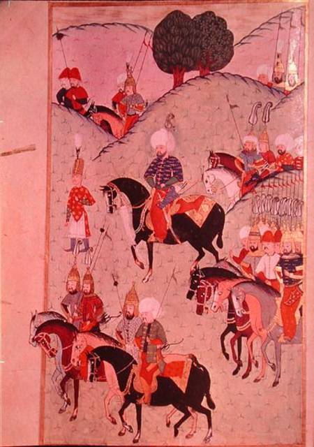 TSM H.1339 Sultan Selim II (1524-74) riding between Kotahia and Belgrade to rejoin the Imperial Army from Turkish School