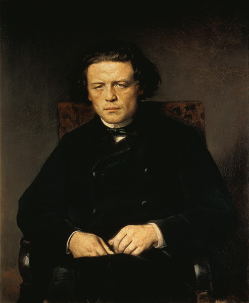 Portrait of Anton Rubinstein (1829-94) from Vasili Grigorevich Perov