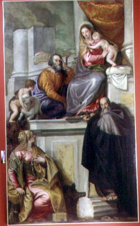 The Holy Family with St. John the Baptist, St. Anthony Abbott and St. Catherine from Veronese, Paolo (eigentl. Paolo Caliari)