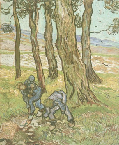 Zwei Männer beim Ausgraben eines Baumstumpfs from Vincent van Gogh