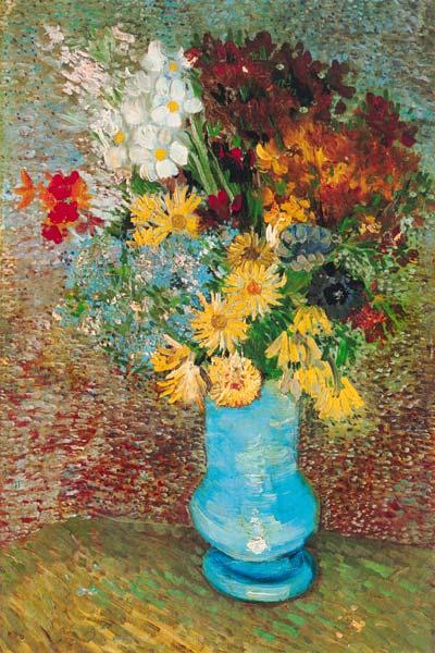 Blumen in blauer Vase 1887