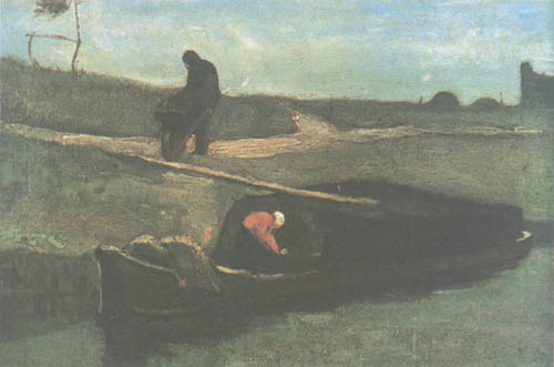 Torfboot mit zwei Figuren from Vincent van Gogh