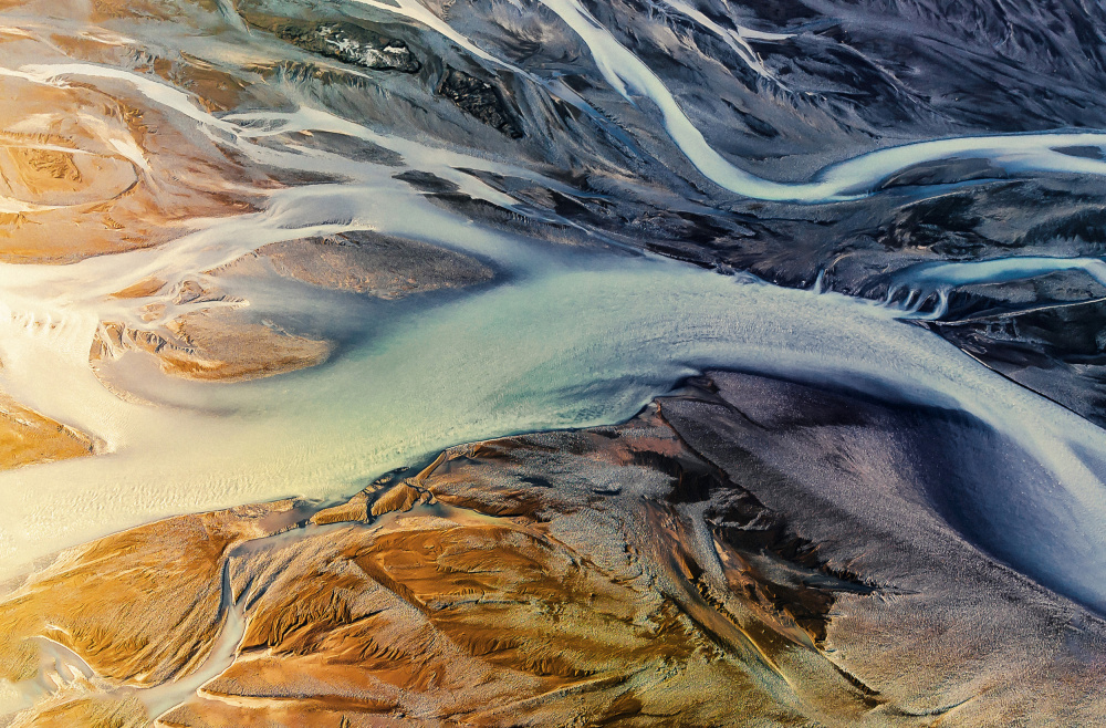 Kunst der Natur: Gletscherflüsse in der Abenddämmerung from Wei (David) Dai