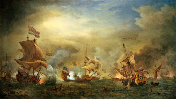 The Battle of the Texel, Kijkduin from Willem van de Velde d.J.
