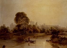 Blick über die Themse auf das Windsor Castle from William Fowler