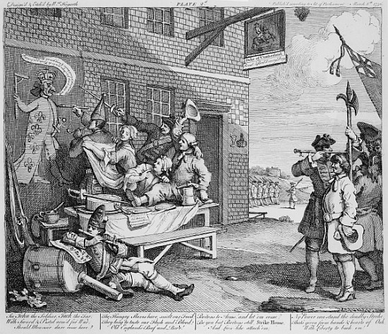 England, Plate II of ''The Invasion'' from William Hogarth