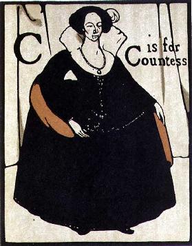 C ist für Gräfin, Illustration aus "An Alphabet", Kneipe. 1898