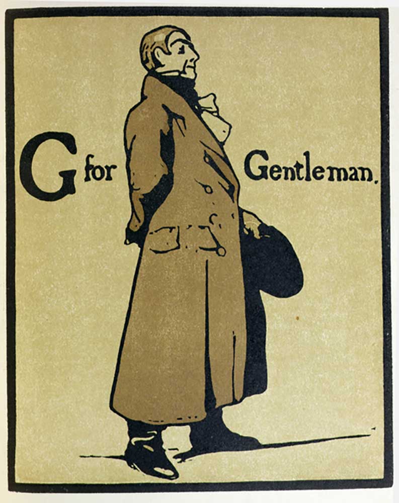 G ist für Gentleman, Illustration aus An Alphabet, herausgegeben von William Heinemann, 1898 from William Nicholson