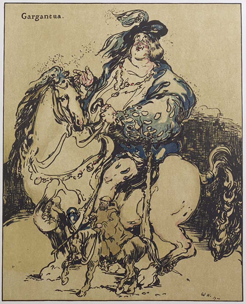 Gargantua, Illustration aus Characters of Romance, erstmals 1900 veröffentlicht from William Nicholson