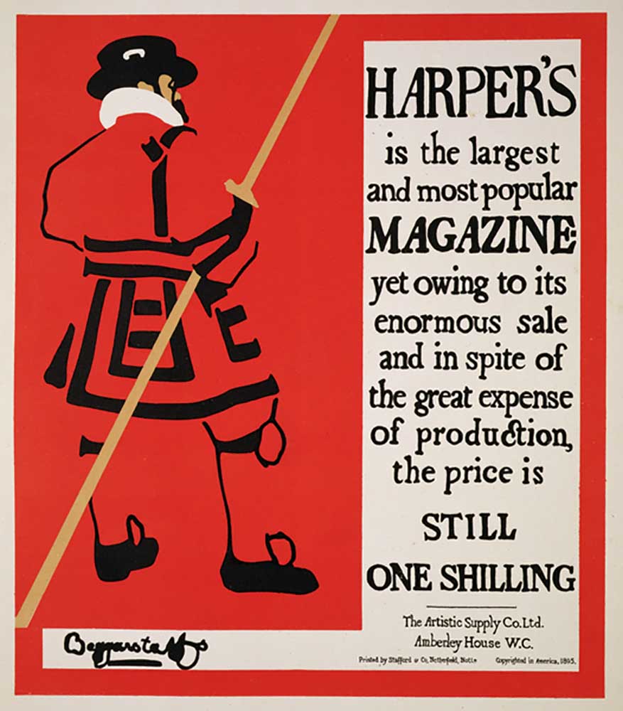 Reproduktion einer Plakatwerbung Harpers Magazine, 1895 from William Nicholson