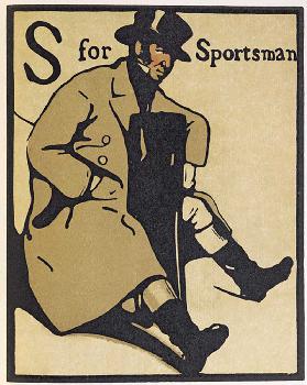 S für Sportler, Illustration aus An Alphabet, herausgegeben von William Heinemann, 1898