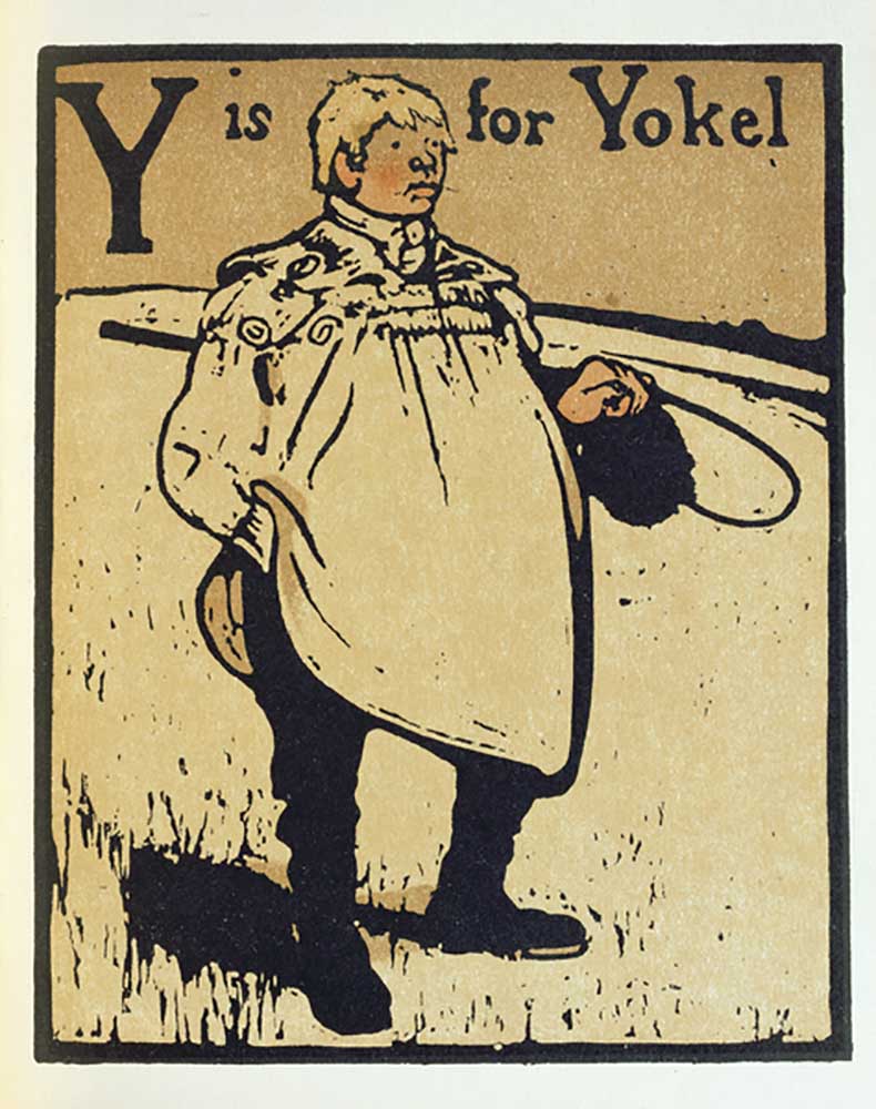 Y steht für Yokel, Illustration aus An Alphabet, herausgegeben von William Heinemann, 1898 from William Nicholson