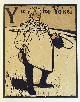 Y steht für Yokel, Illustration aus An Alphabet, herausgegeben von William Heinemann, 1898