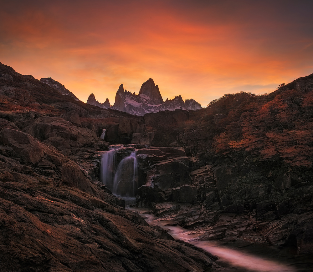Wasserfall-Sonnenuntergang from Yan Zhang