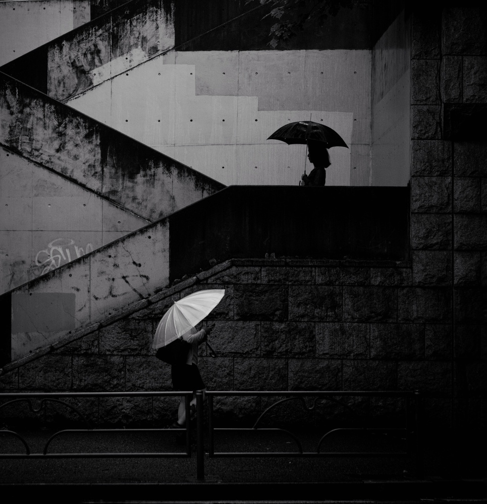 Ein schwarzer Regenschirm und ein weißer Regenschirm from Yasuhiro Takachi