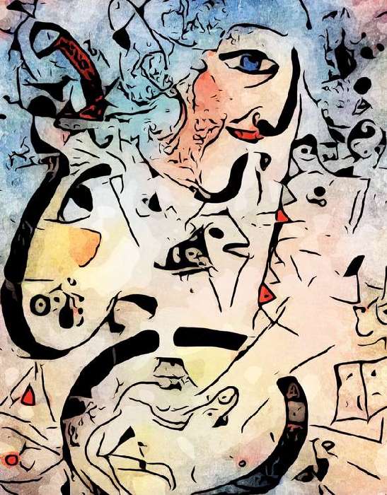 Miro trifft Chagall (Le profil et l\\\'enfant rouge) from zamart